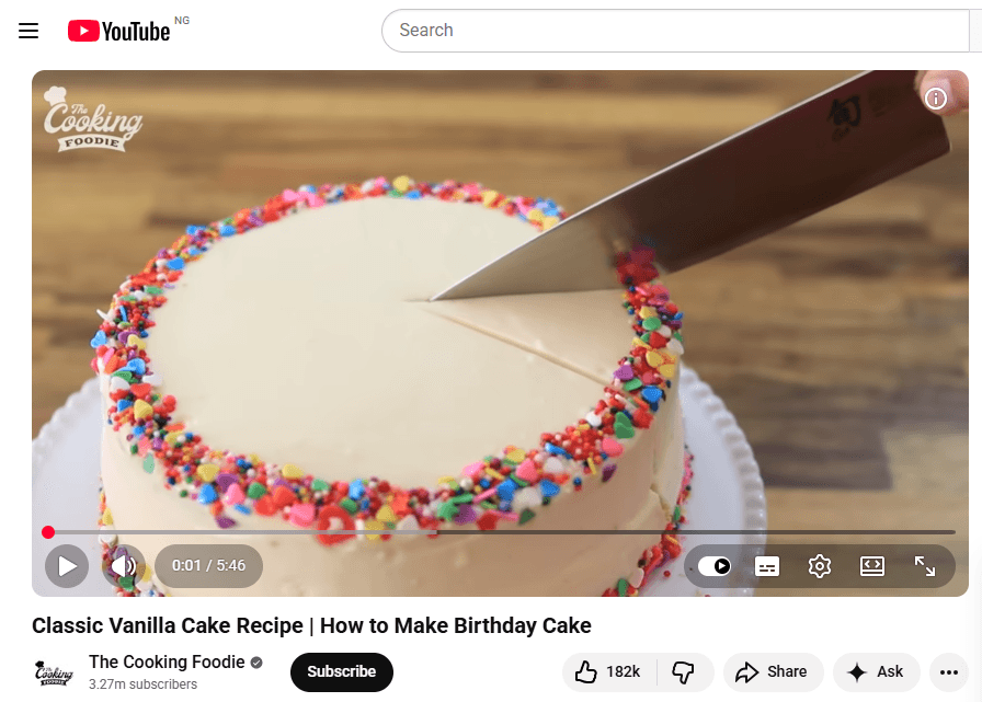 Select the YouTube Video