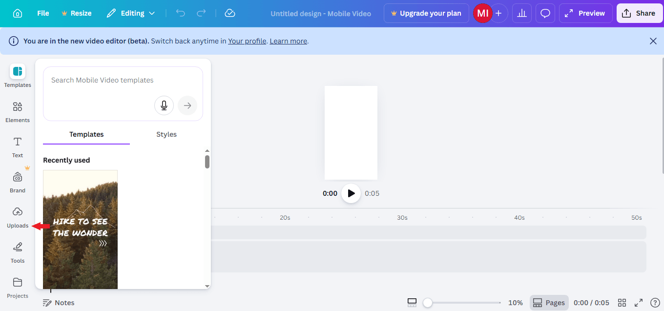 Canva Upload Video