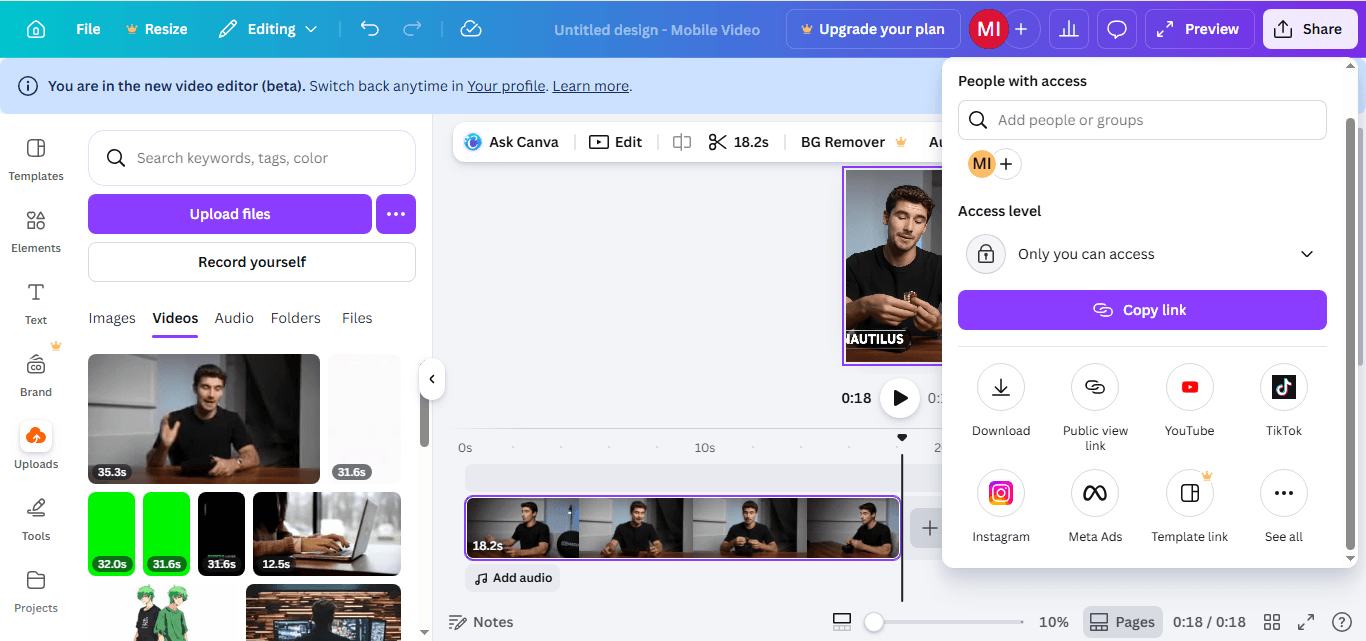 Canva Download Video