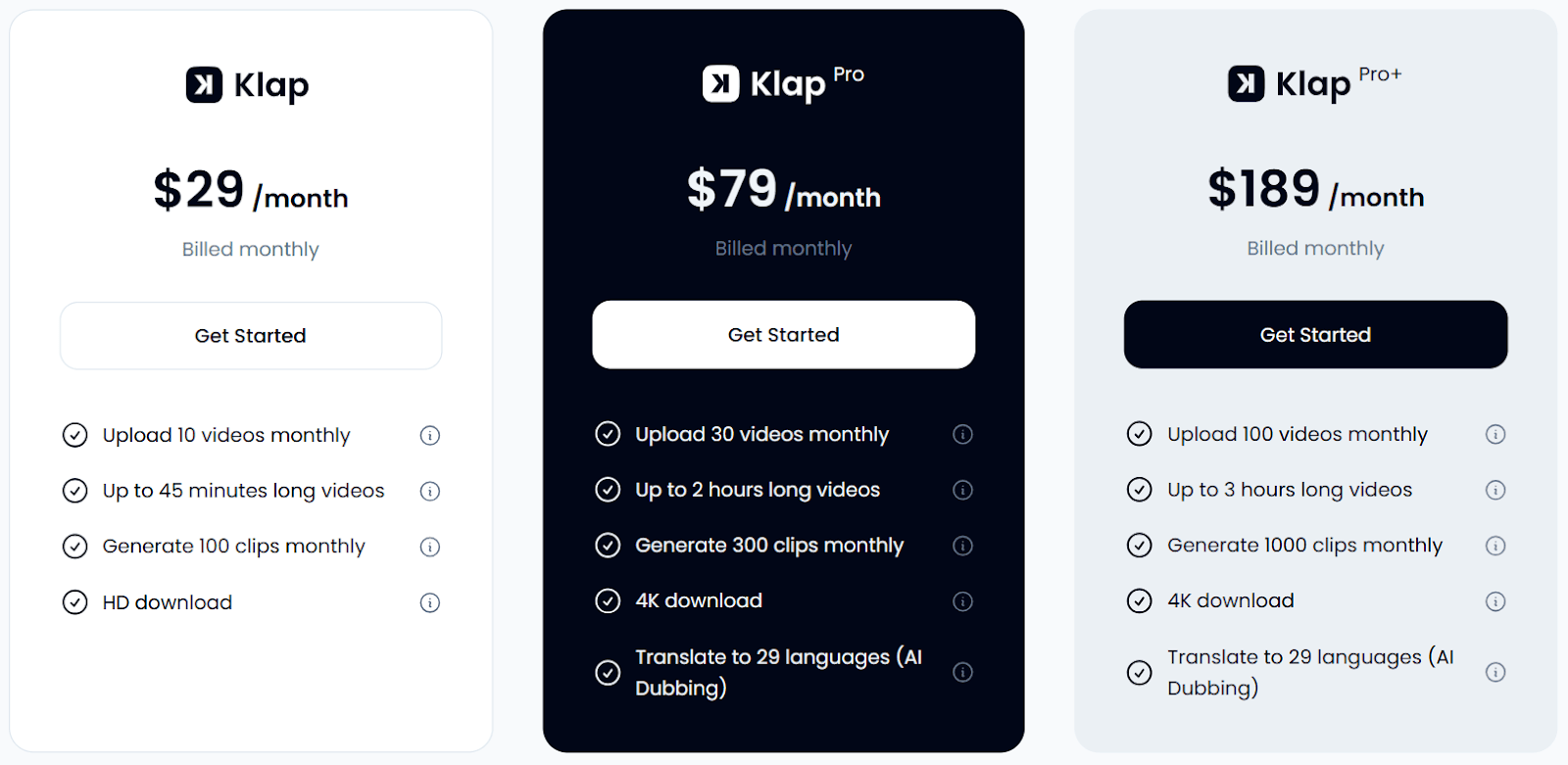 Klap pricing