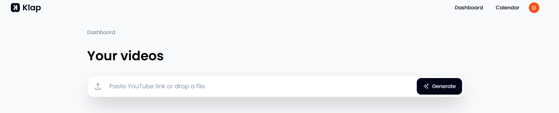 Klap paste the YouTube URL