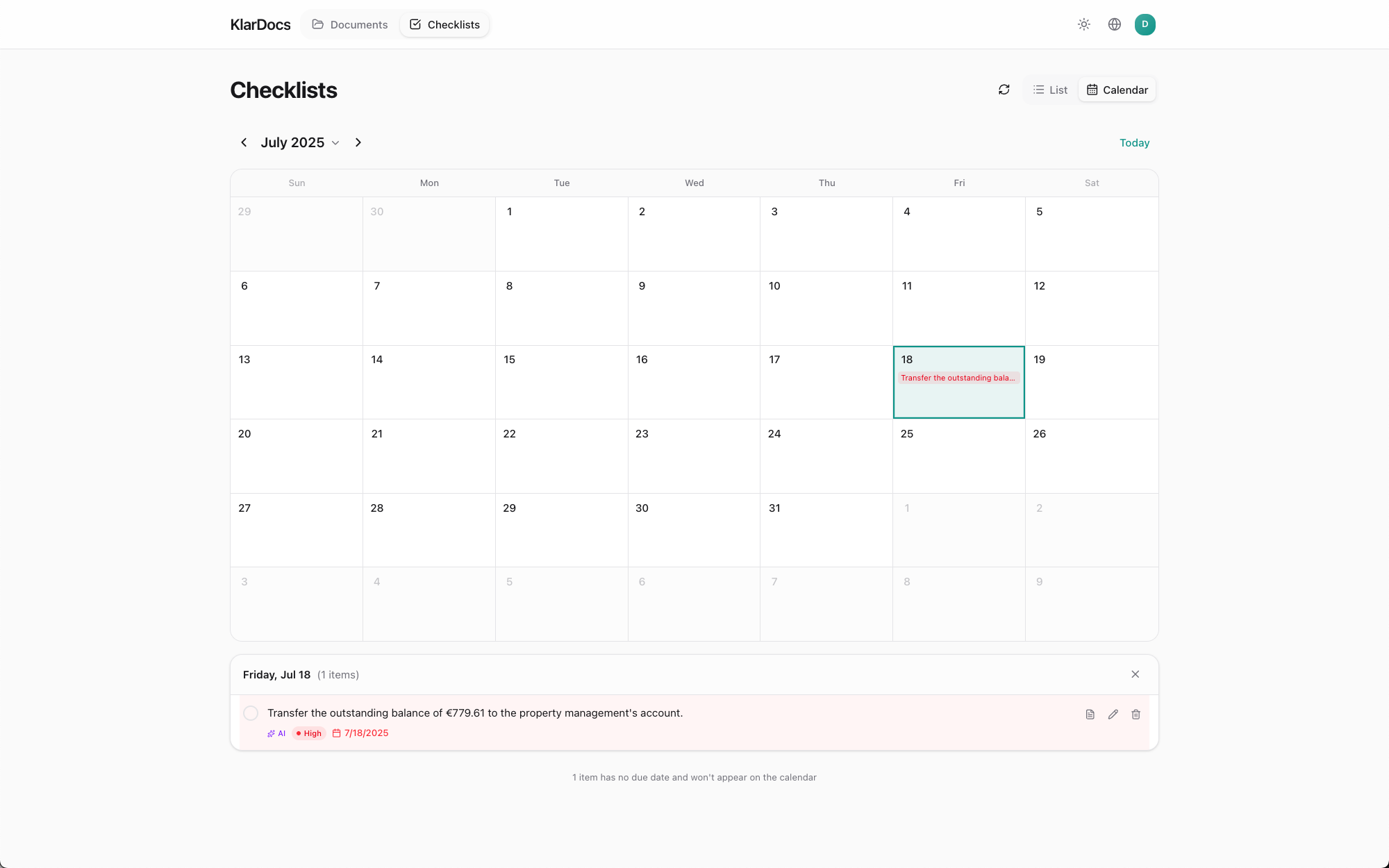 Deadlines, payments, and tasks — in one place