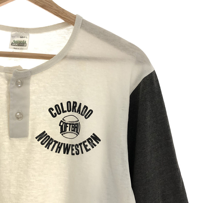 VINTAGE / ヴィンテージ古着 80s USA製 COLORADO NORTHWESTERN ヘンリーネック ベースボール Tシャツ