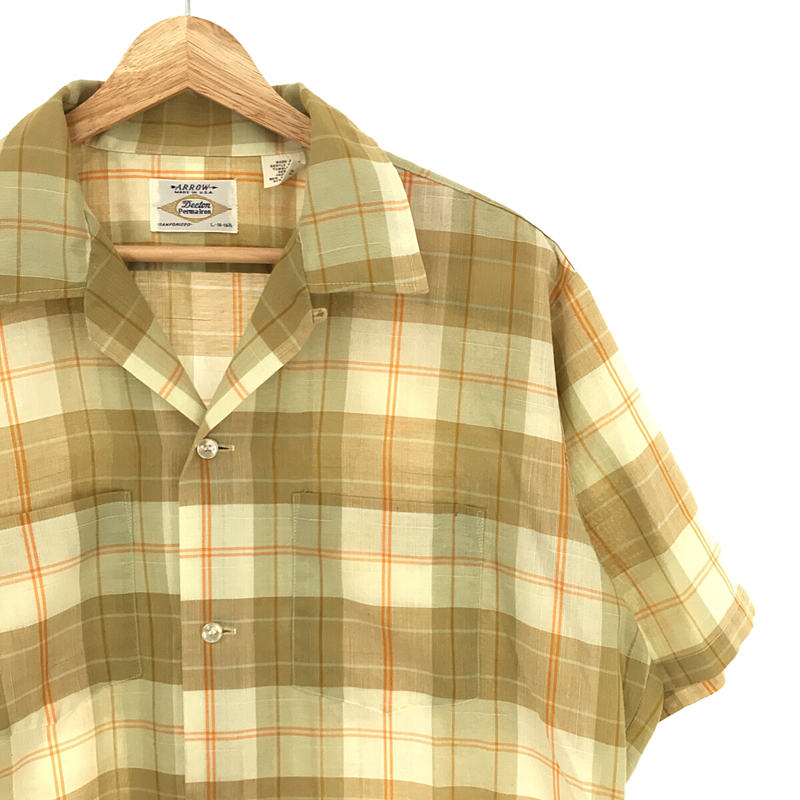 VINTAGE / ヴィンテージ古着 60s〜 ARROW チェック オープンカラー 半袖シャツ