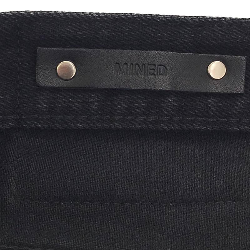 TAKAHIROMIYASHITA The Soloist / タカヒロミヤシタザソロイスト × MINEDENIM / マインデニム stretch slim tapered knee slit 6 pocket jean / レザーパッチ カットオフ デニムパンツ