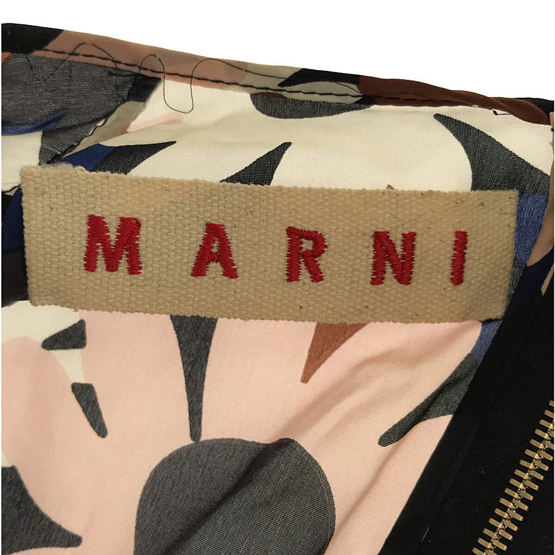 MARNI / マルニ シルク フラワー 花柄 バックジップ ノースリーブ ワンピース