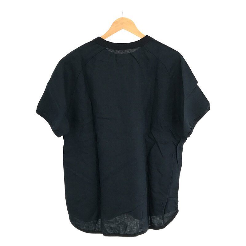 RE made in tokyo japan / アールイーメイドイントウキョウジャパン French Linen T-shirt フレンチリネン ラグラン パイピング ポケット 半袖Tシャツ