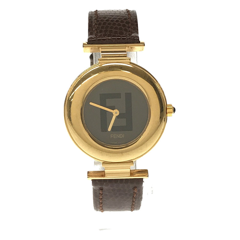 320G Gold Tone Dress Watch  FF ロゴ  レザーベルト クオーツ  腕時計 ケース付き ユニセックス
