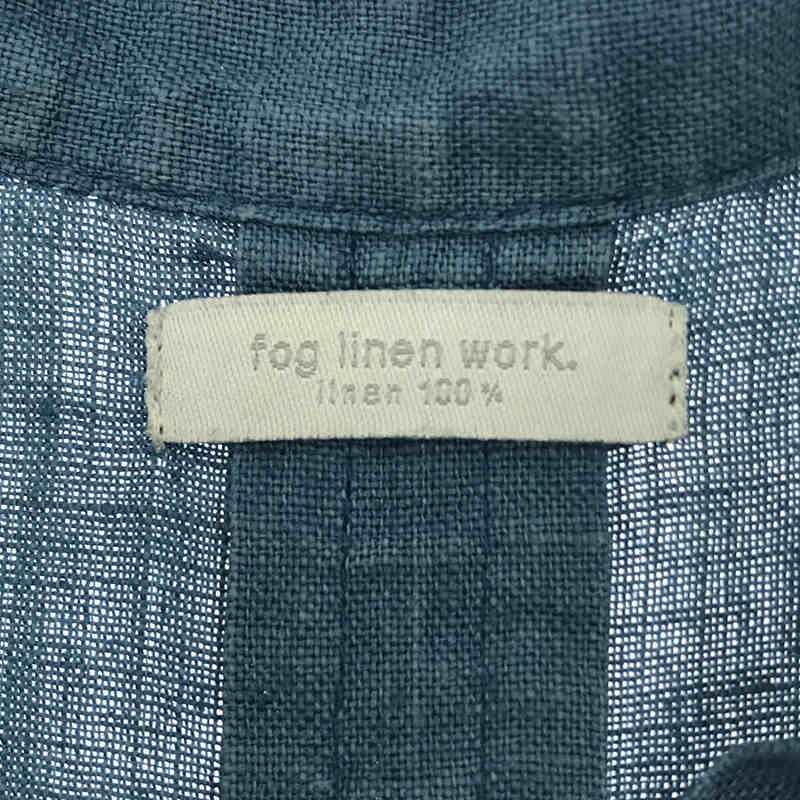 fog linen work / フォグリネンワーク リネン バンドカラー ロング シャツ ワンピース
