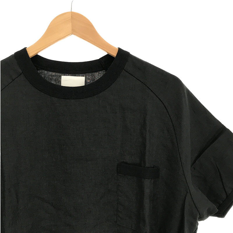 RE made in tokyo japan / アールイーメイドイントウキョウジャパン French Linen T-shirt フレンチリネン ラグラン パイピングポケット半袖Tシャツ