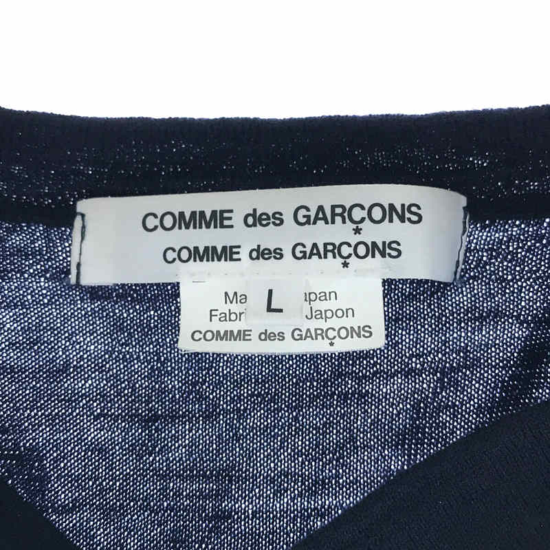 COMME des GARCONS COMME des GARCONS / コムコム ハイゲージ ウール ニット フロントレイヤード Vネック ロング カーディガン