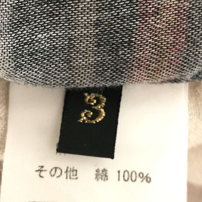 KAPITAL / キャピタル 総柄 コットン切替 リネン オープンカラー シャツ 開襟