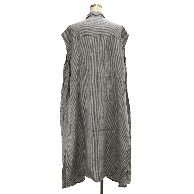 fog linen work / フォグリネンワーク ストライプ スキッパー ワンピース