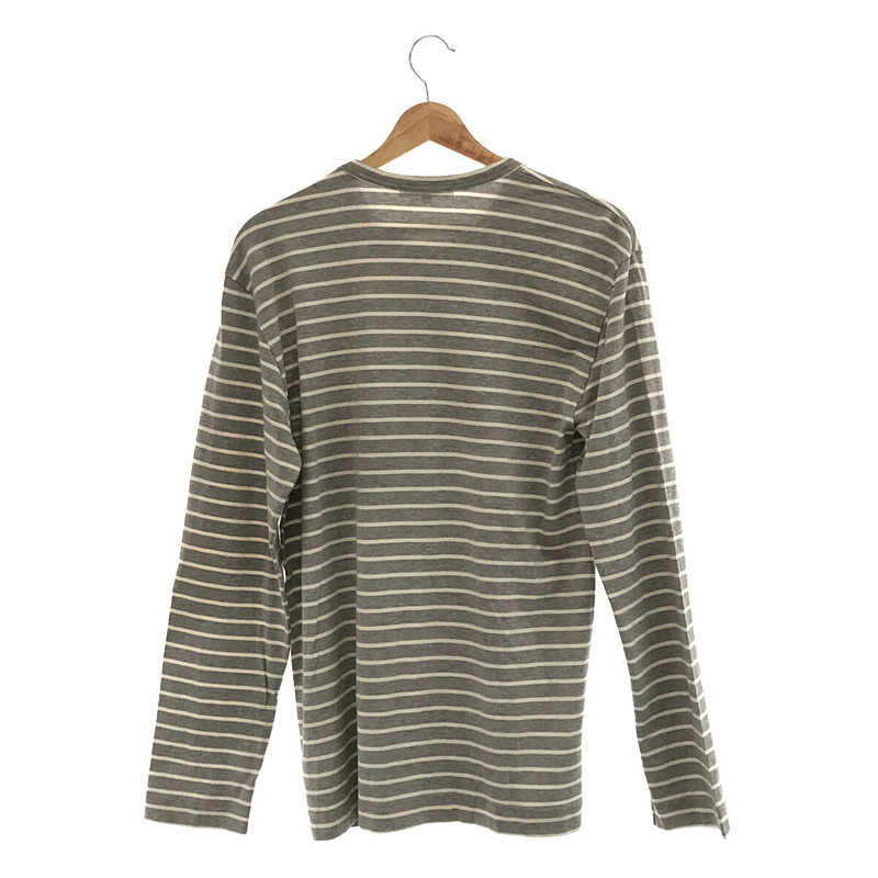 COMME des GARCONS / コムデギャルソン 異素材 ポケット 切替 ボーダー ロングスリーブ Tシャツ