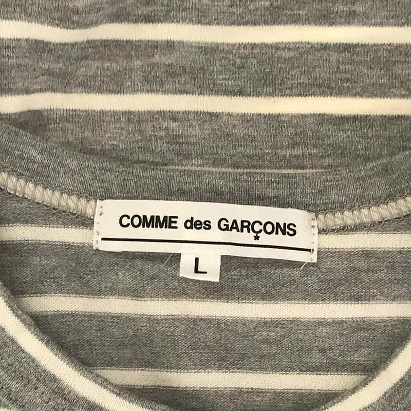 COMME des GARCONS / コムデギャルソン 異素材 ポケット 切替 ボーダー ロングスリーブ Tシャツ