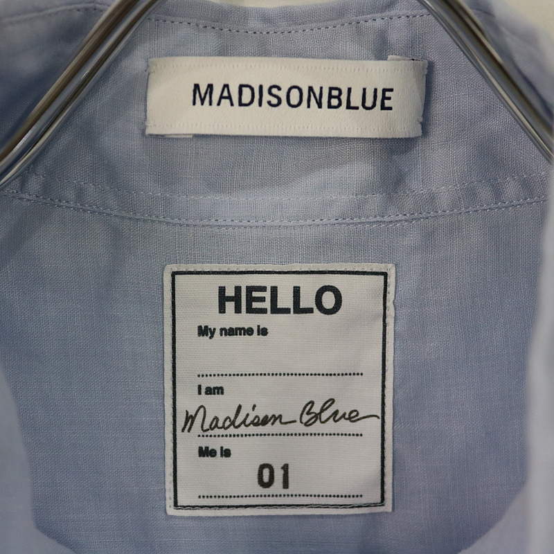 MADISON BLUE 長袖 マダムシャツ 青 サックス リネン 01 S+