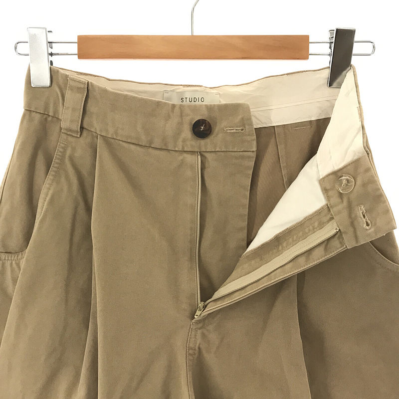 その他 BEN PEACHED COTTON TWILL VOLUME PLEAT PANTS プリーツ パンツ