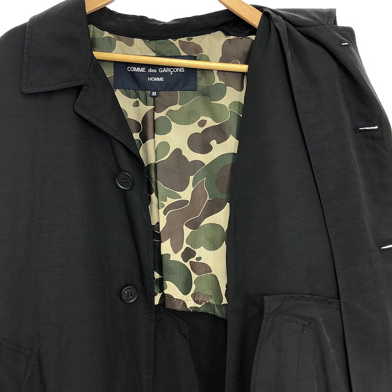 COMME des GARCONS HOMME / コムデギャルソンオム リネン ナイロン パッカリング ステンカラーコート