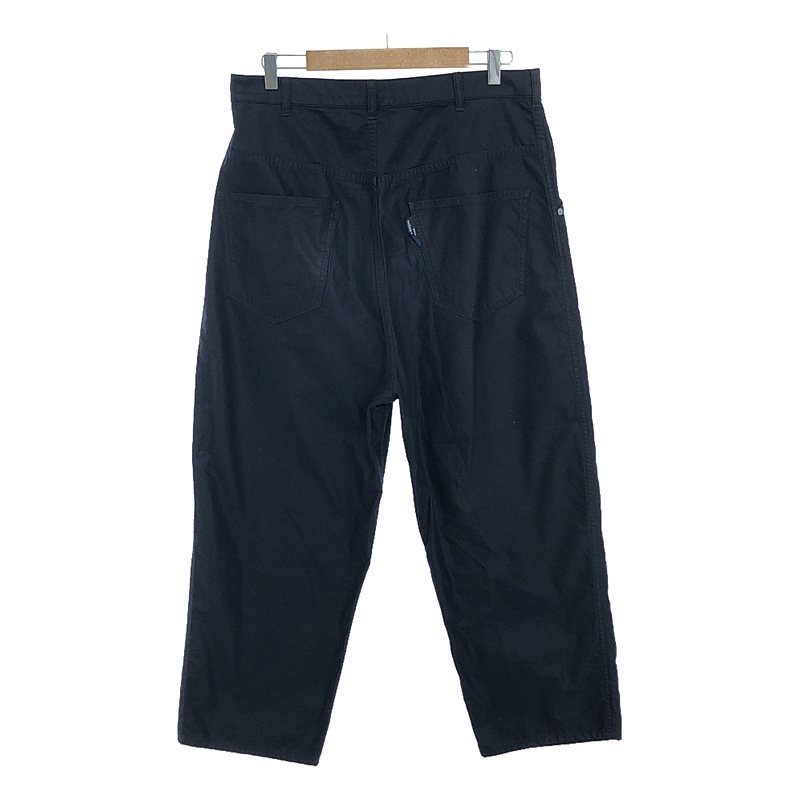COMME des GARCONS HOMME / コムデギャルソンオム 製品染め コットンサテン タック ワイド テーパードパンツ