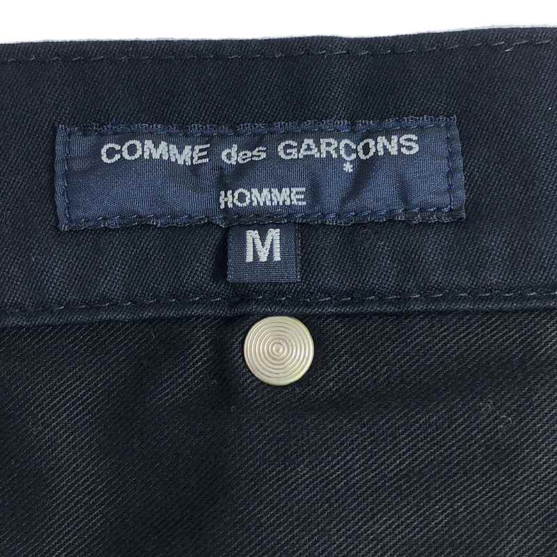 COMME des GARCONS HOMME / コムデギャルソンオム 製品染め コットンサテン タック ワイド テーパードパンツ