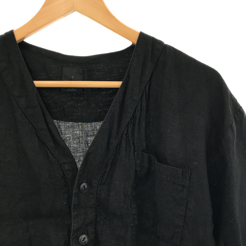 maillot / マイヨ linen s/s cardigan shirt リネン半袖 カーディガンTシャツ