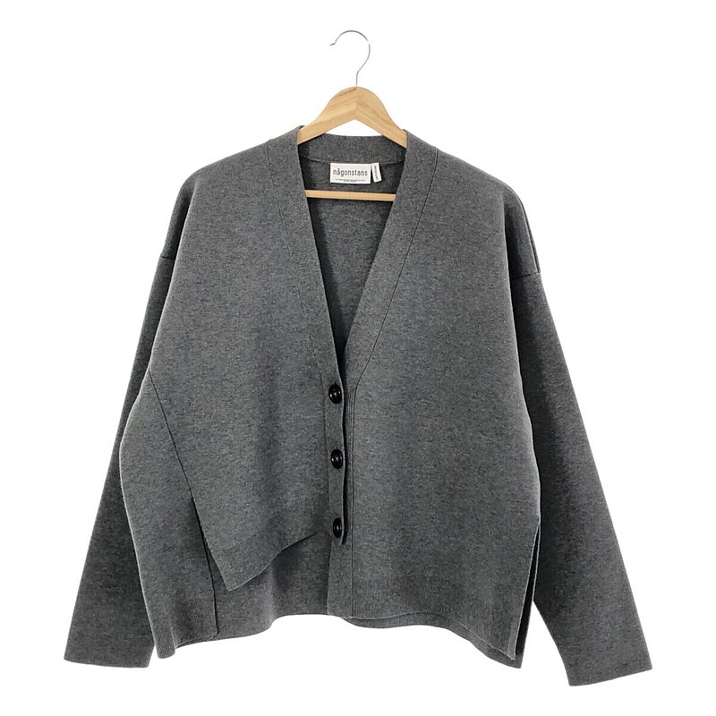 asymmetry-hem cardigan / アシンメトリー カシミヤ ブレンド カーディガン