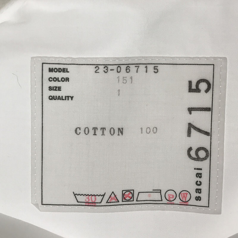 sacai / サカイ Thomas Mason Cotton Poplin Shirt /  コットンポプリン シャツ