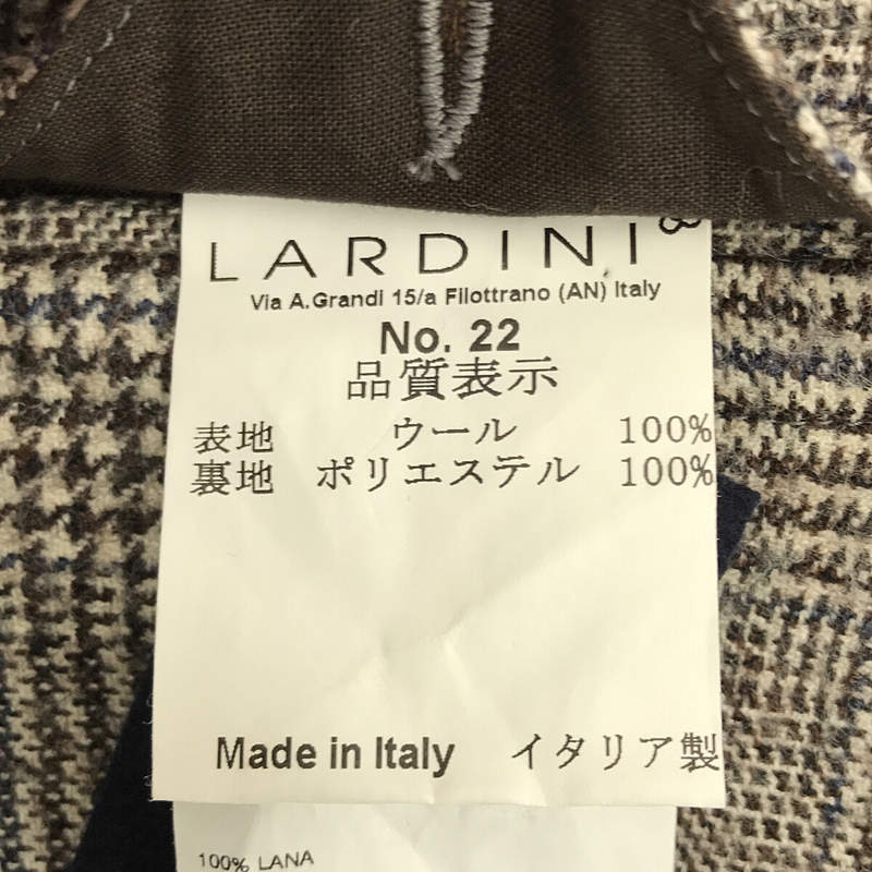 LARDINI / ラルディーニ ウール グレンチェック 3B テーラードジャケット スラックス セットアップ スーツ