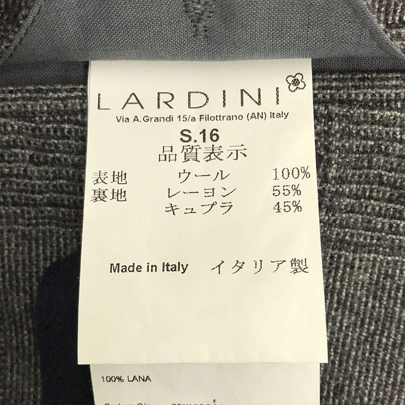 LARDINI / ラルディーニ ウール グレンチェック 3B テーラードジャケット