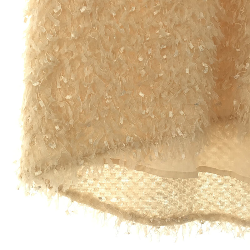 CADUNE / カデュネ ふわふわトップス フリンジ ノースリーブ / 総裏地