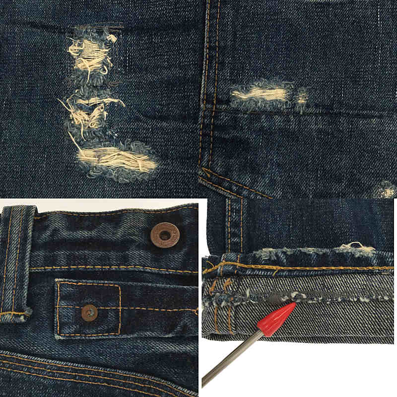 RRL / ダブルアールエル JAPAN WOVEN SELVEDGE ダメージ加工 シンチバック セルビッチ デニムパンツ