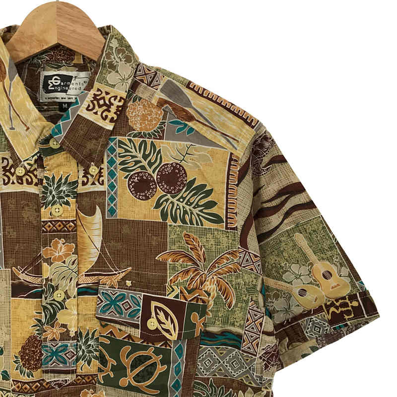 Engineered Garments / エンジニアドガーメンツ 総柄プリント プルオーバー ボタンダウン 半袖シャツ