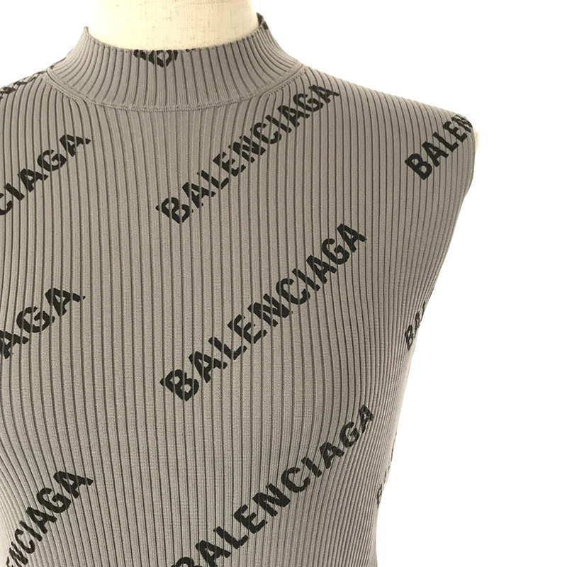 BALENCIAGA / バレンシアガ ロゴプリント ラップ ノースリーブワンピース