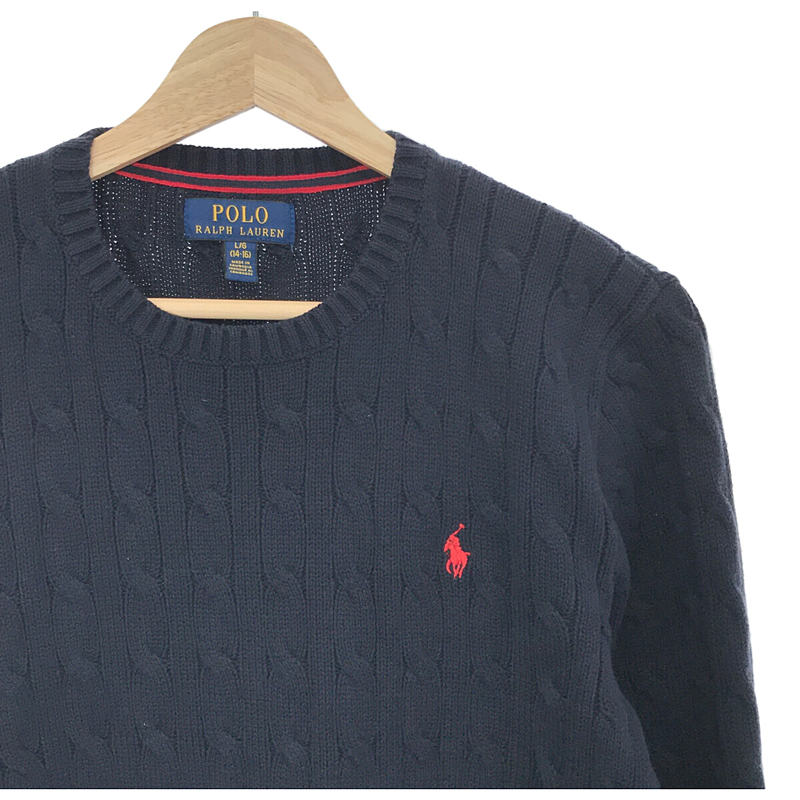 POLO RALPH LAUREN / ポロラルフローレン コットン ケーブル クルーネックニット