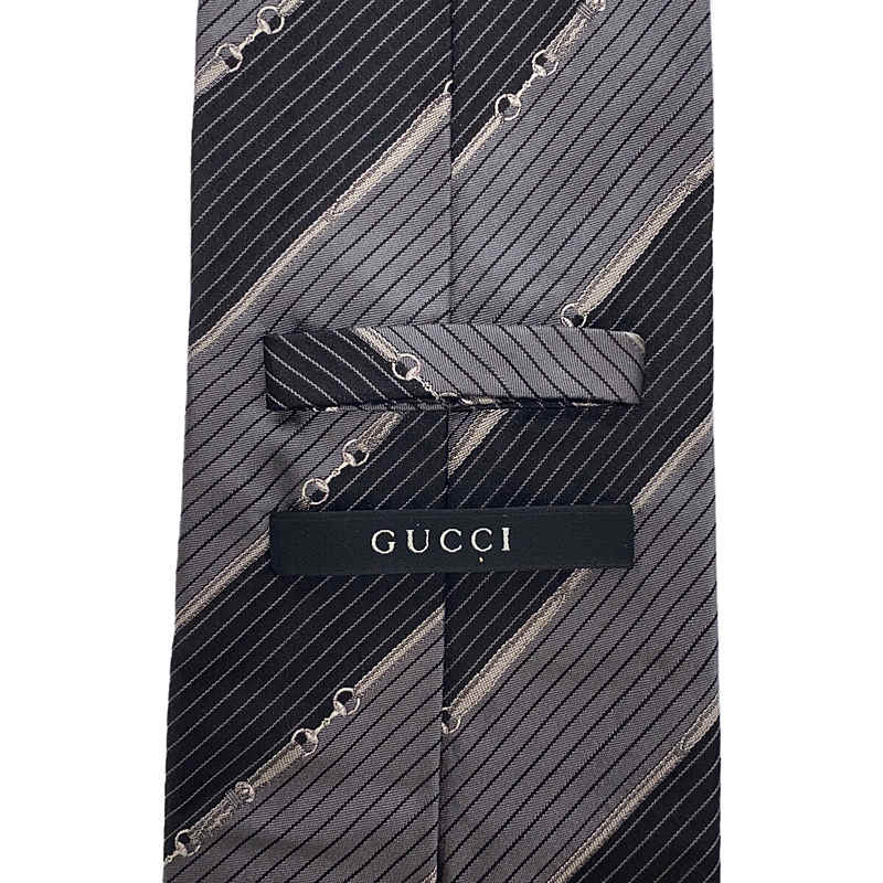 GUCCI / グッチ シルク ホースビット レジメンタルストライプ ネクタイ