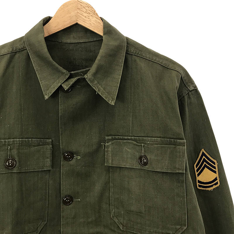 VINTAGE / ヴィンテージ古着 40s U.S.ARMY アメリカ軍 HBT ヘリンボーン ワッペン シャツ ジャケット