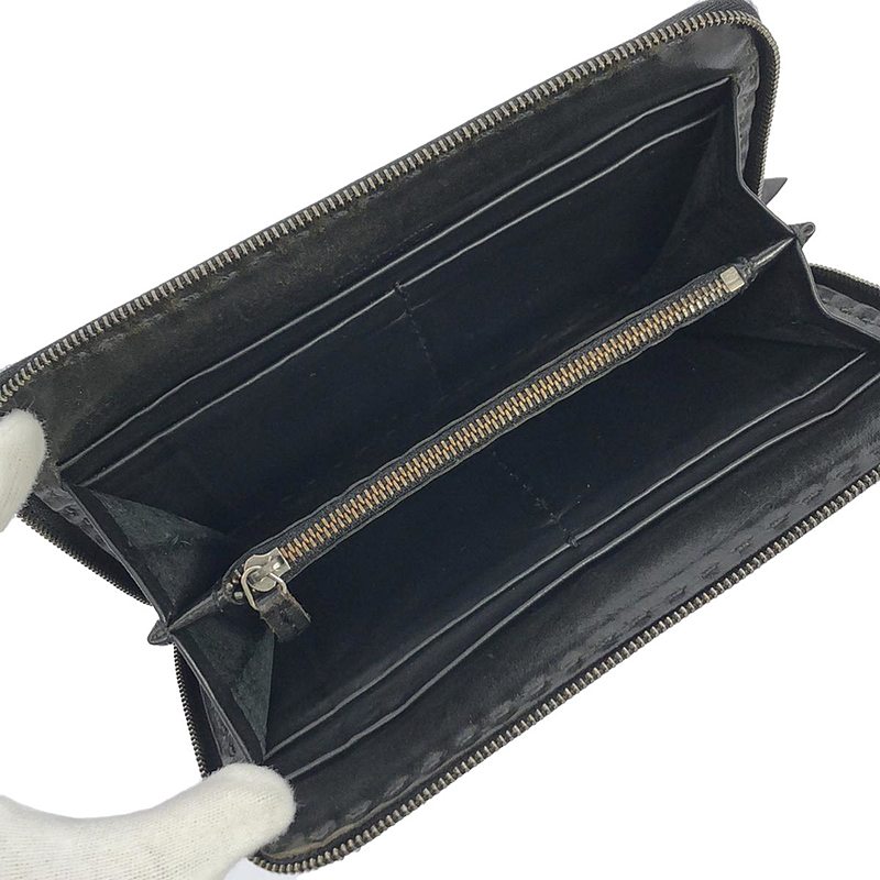 HENRY BEGUELIN / エンリーベグリン レザー ラウンドジップ ロングウォレット 長財布