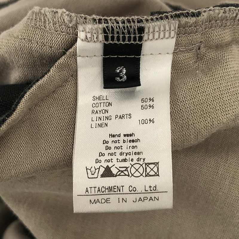 KAZUYUKI KUMAGAI ATTACHMENT / カズユキクマガイアタッチメント コーティング度詰天竺 アンクルカットジョッパーズパンツ