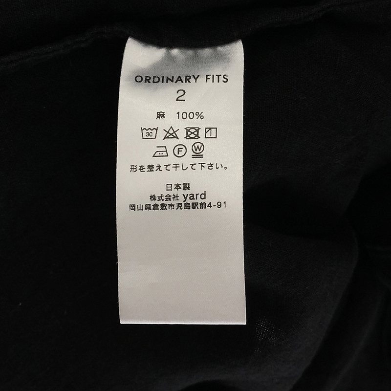 Ordinary fits / オーディナリーフィッツ リネン バンドカラー シャツ