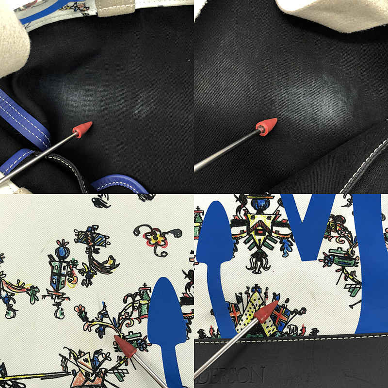 JW Anderson / ジェイダブルアンダーソン 2Way ロゴ 騎兵隊 プリント キャンバス レザー切替 トート ショルダーバッグ ユニセックス