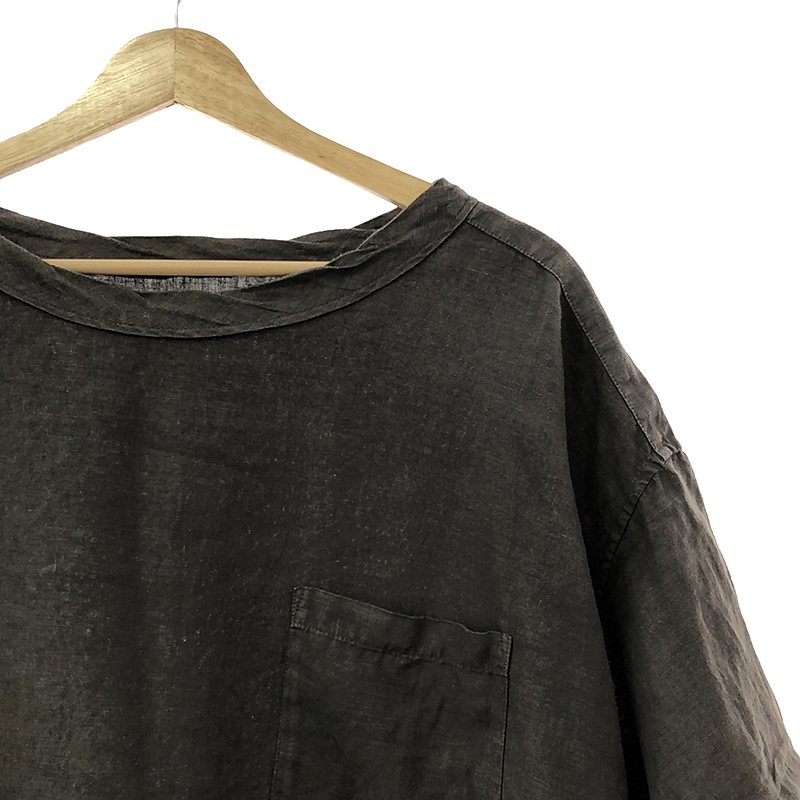 Basisbroek / バージスブルック リネンクルーネック ポケットTシャツ