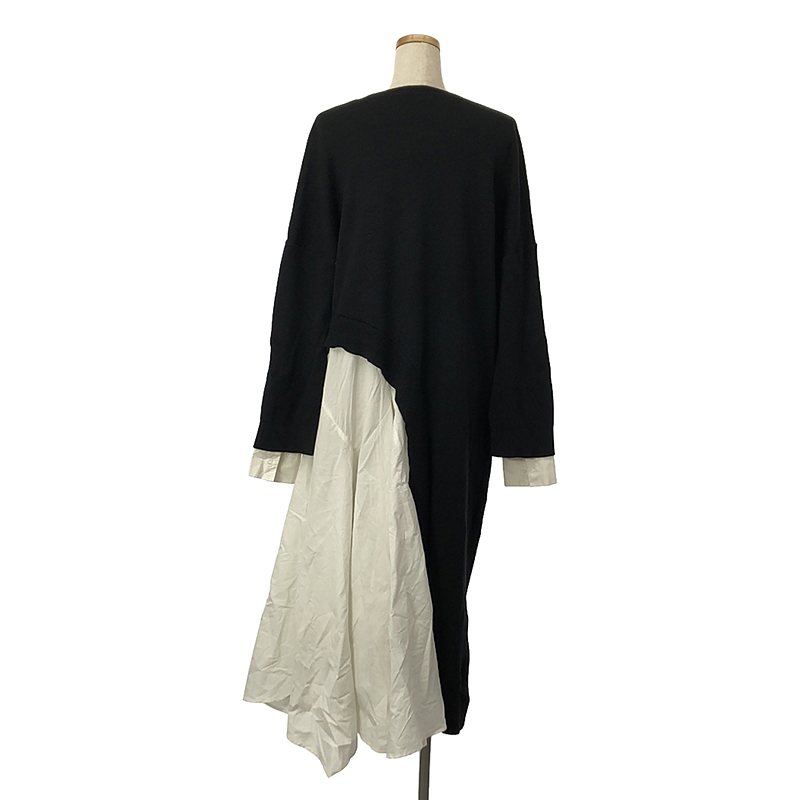 ENFOLD / エンフォルド ニットレイヤード シャツ ワンピース