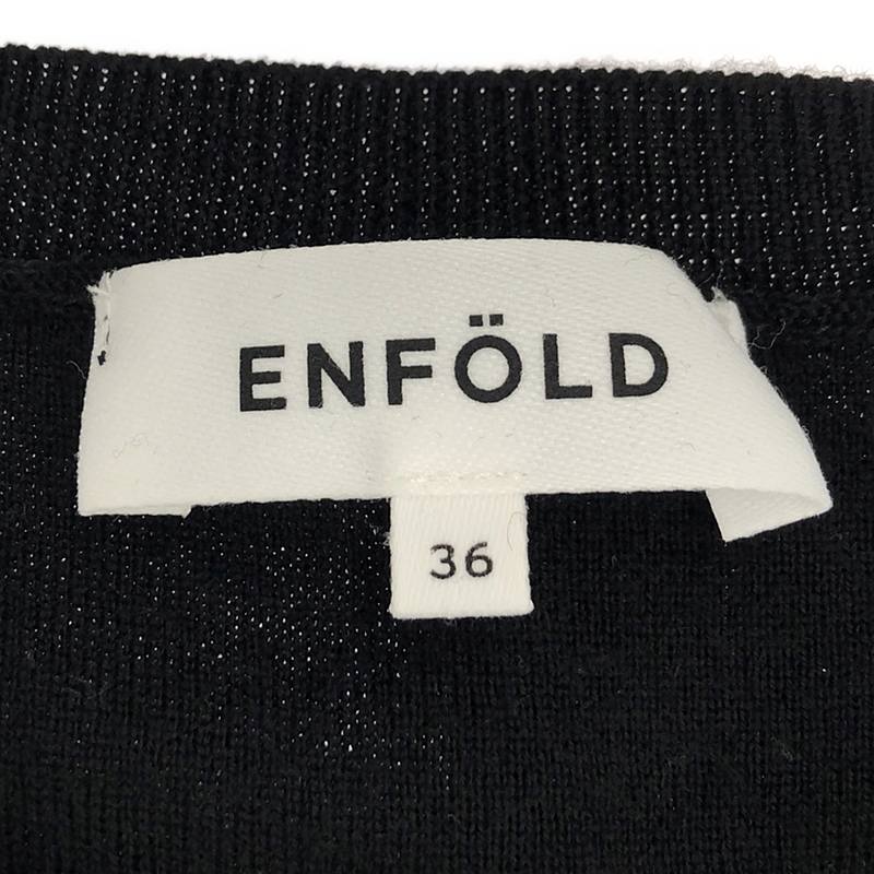 ENFOLD / エンフォルド ニットレイヤード シャツ ワンピース