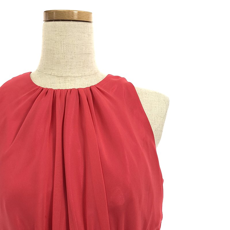 その他 ウエストデザイン ノースリーブロングドレス