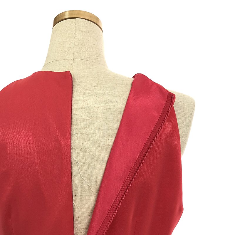 その他 ウエストデザイン ノースリーブロングドレス