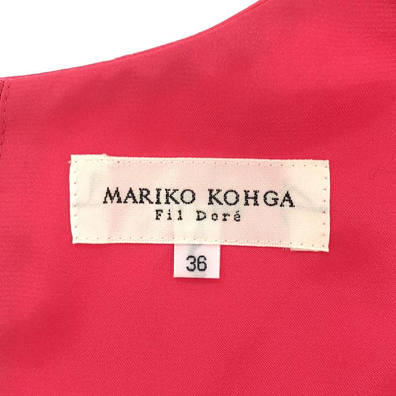 その他 ウエストデザイン ノースリーブロングドレス