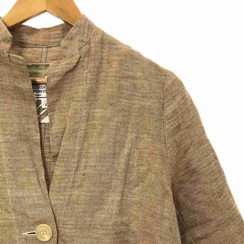 GALLEGO DESPORTES / ギャレゴデスポート リネン コットン 7分袖 スタンドカラー ロングジャケット