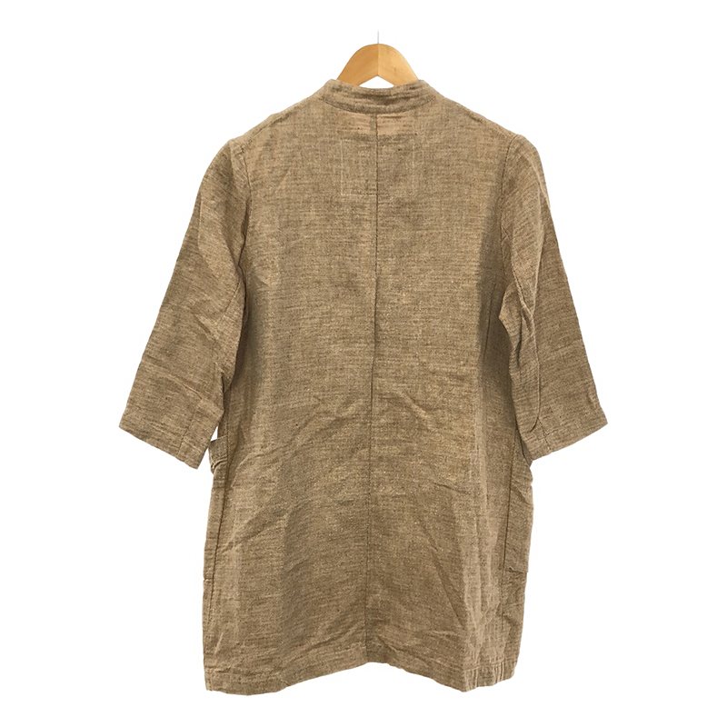 GALLEGO DESPORTES / ギャレゴデスポート リネン コットン 7分袖 スタンドカラー ロングジャケット