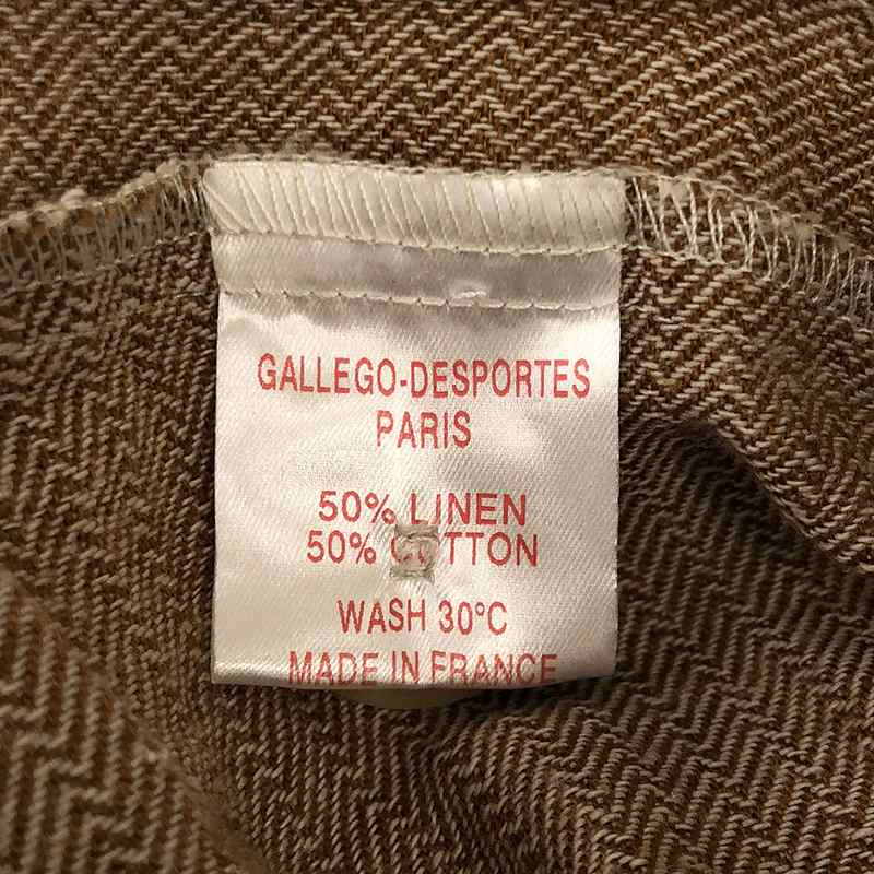 GALLEGO DESPORTES / ギャレゴデスポート リネン コットン 7分袖 スタンドカラー ロングジャケット