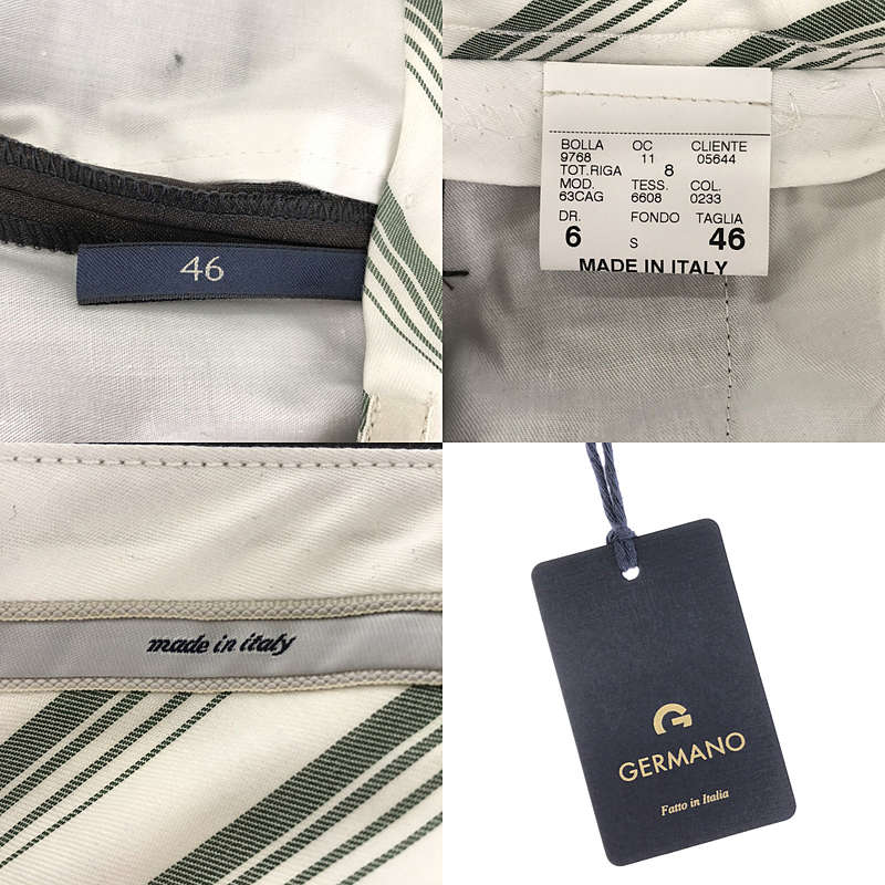 GERMANO / ジェルマーノ TRENDY FIT ウールストレッチ 2タック テーパードスラックス